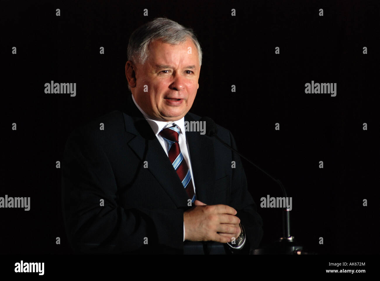 Ex primo ministro polacco Jaroslaw Kaczynski dal diritto e giustizia party Foto Stock