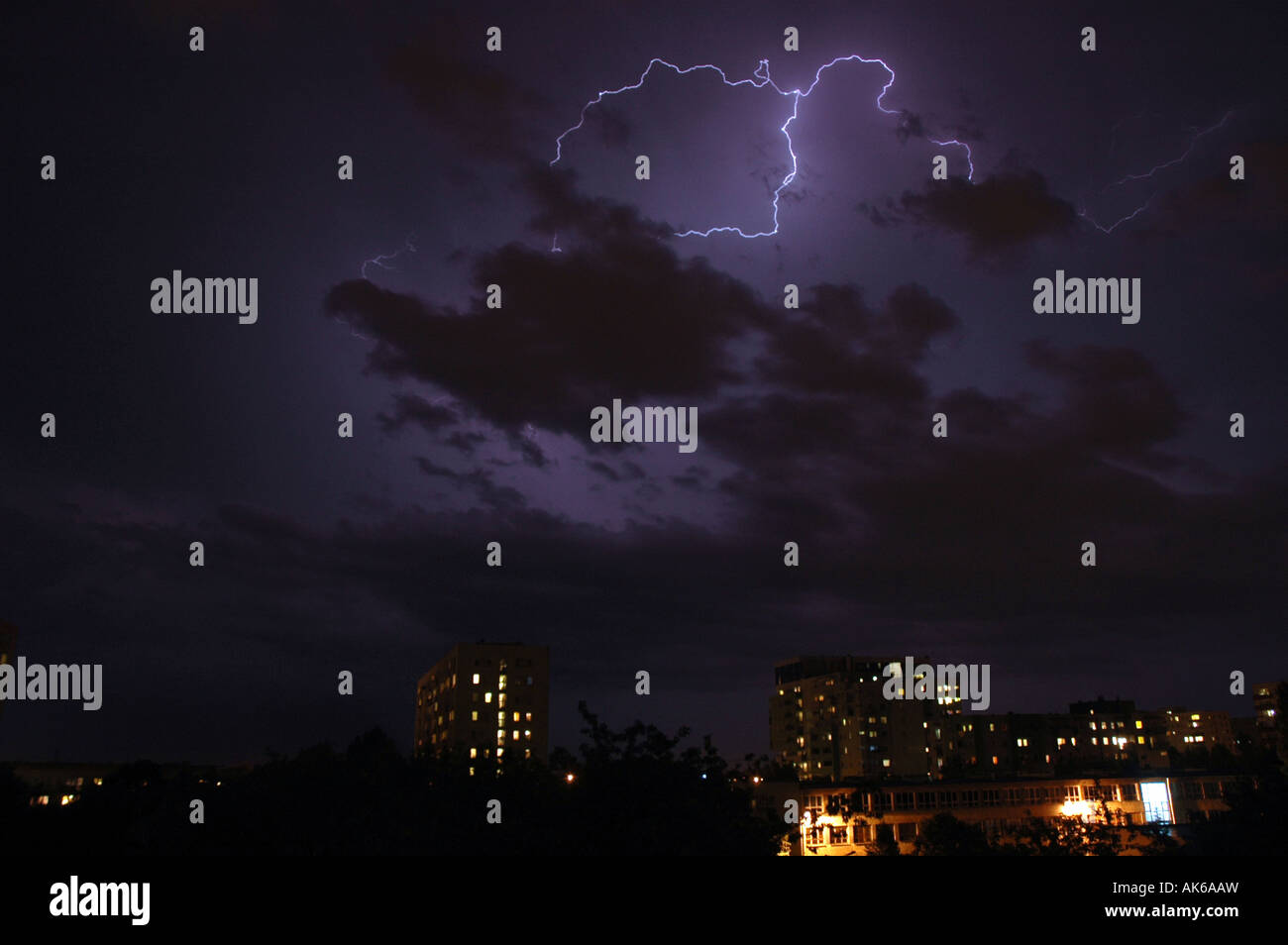 Tempesta a Varsavia, Polonia Foto Stock