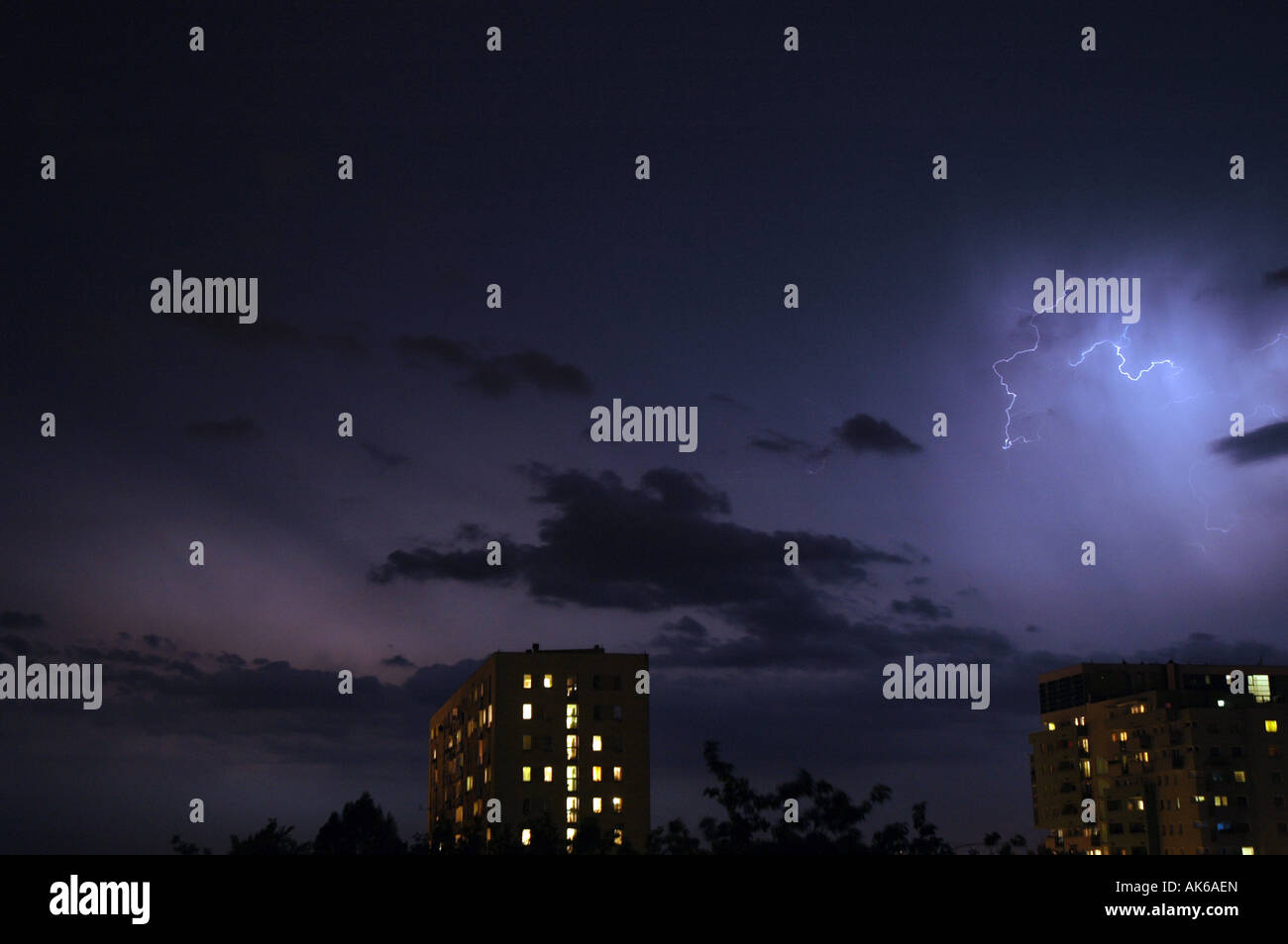 Tempesta a Varsavia, Polonia Foto Stock
