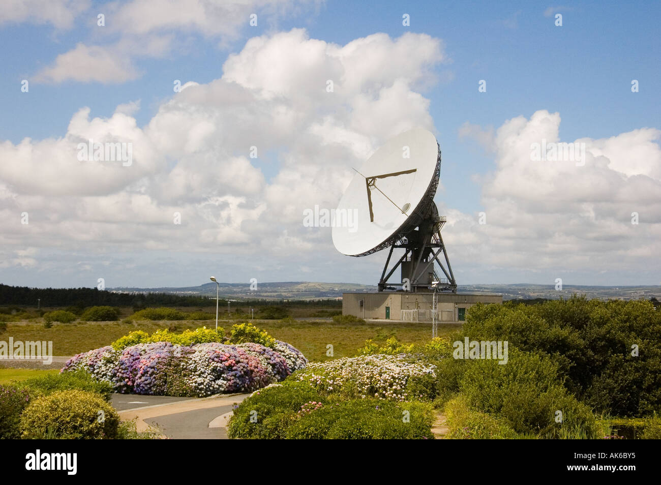 Merlin parabola satellitare Goonhilly in groppa la stazione di terra Foto Stock