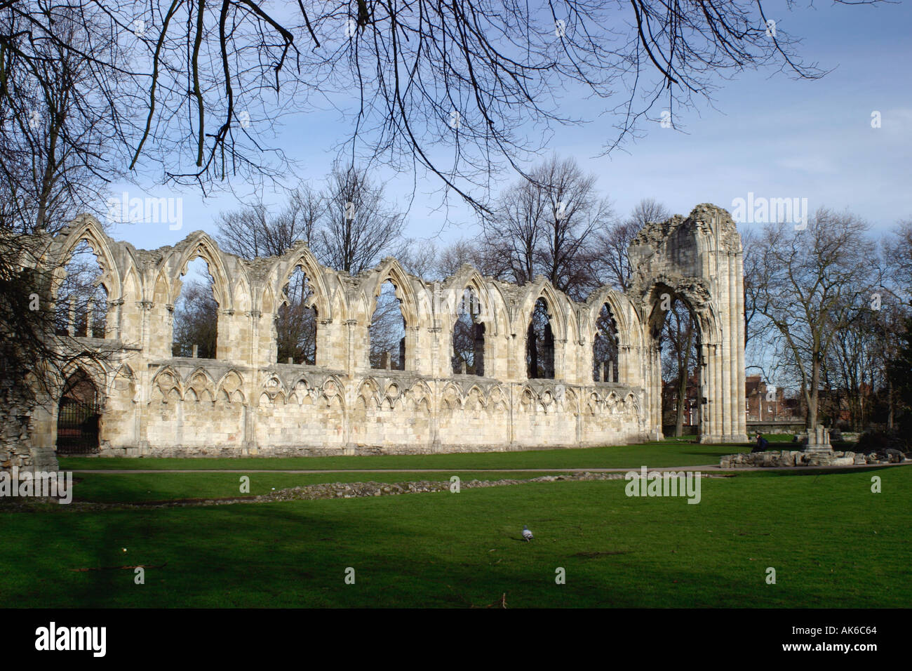 St Mary's Abbey York Foto Stock