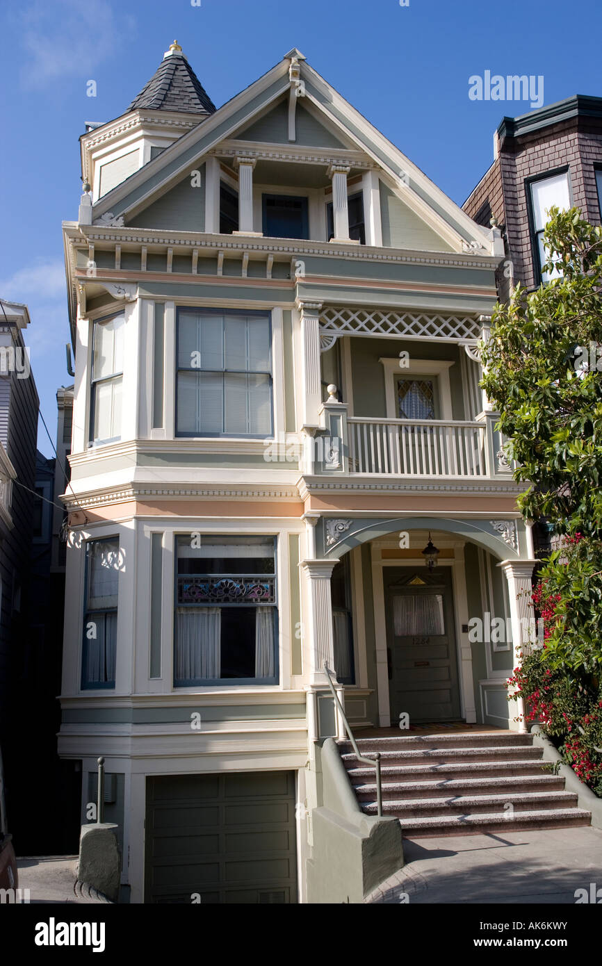 Casa in legno Haight Ashbury Quartiere San Francisco California USA Foto Stock
