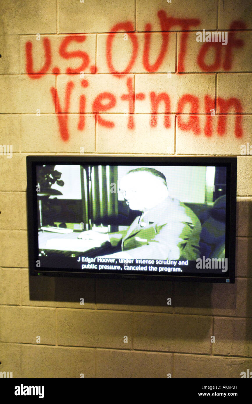 Mostrano circa l'Anti Vietnam il movimento in Gerald R Ford Museum Grand Rapids Michigan MI Foto Stock