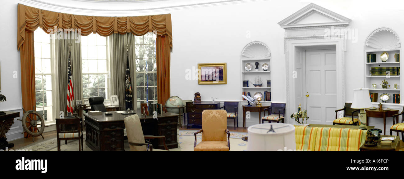 L'ufficio ovale della Casa Bianca a Washington DC Foto Stock