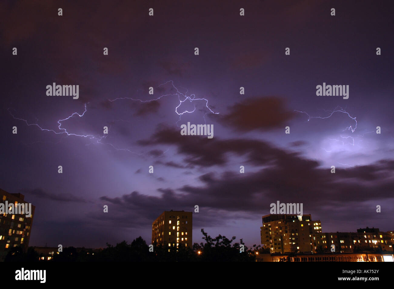 Tempesta a Varsavia, Polonia Foto Stock