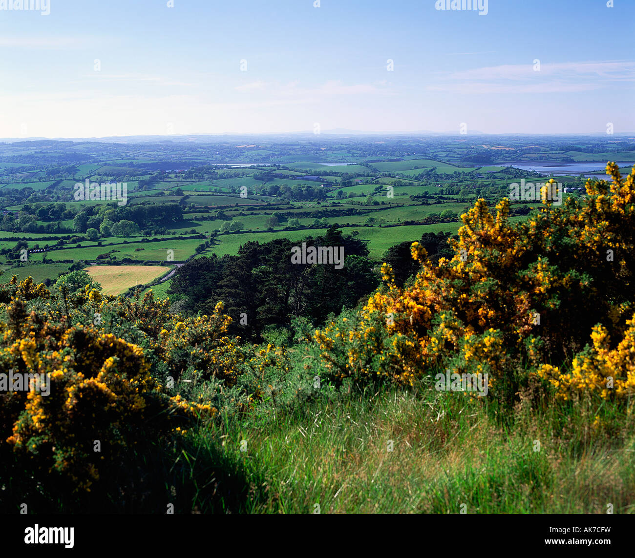 Vista da San Patrizio&#8217;s monumento, Co. Armagh, Irlanda Foto Stock