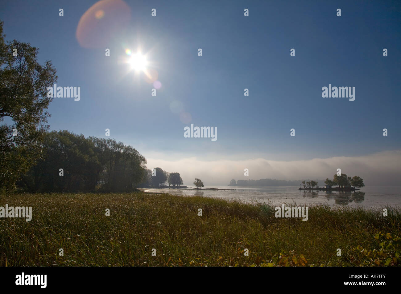 Sun rise e la mattina presto a 1000 isole mille isole in St Lawrence River Ontario Canada Foto Stock