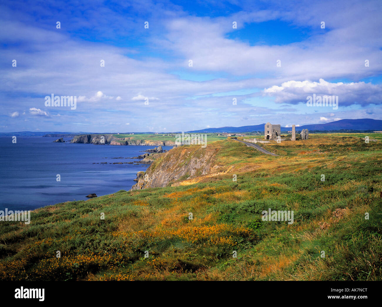 Bunmahon, il rame Costa, nella contea di Waterford, Irlanda, vecchia miniera di rame Foto Stock