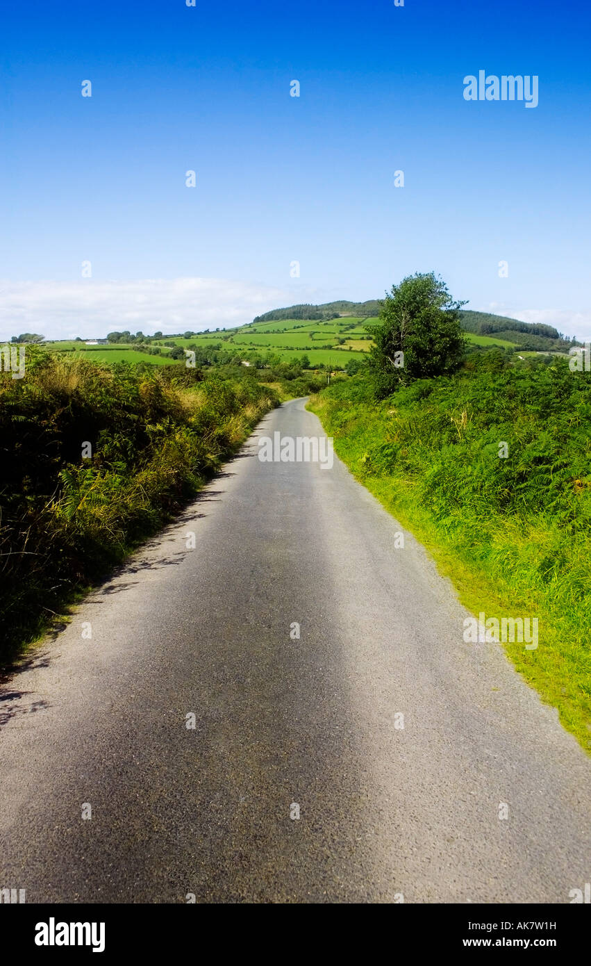 Strada di campagna, Cuilcagh Cross Roads, Co Waterford, Irlanda Foto Stock