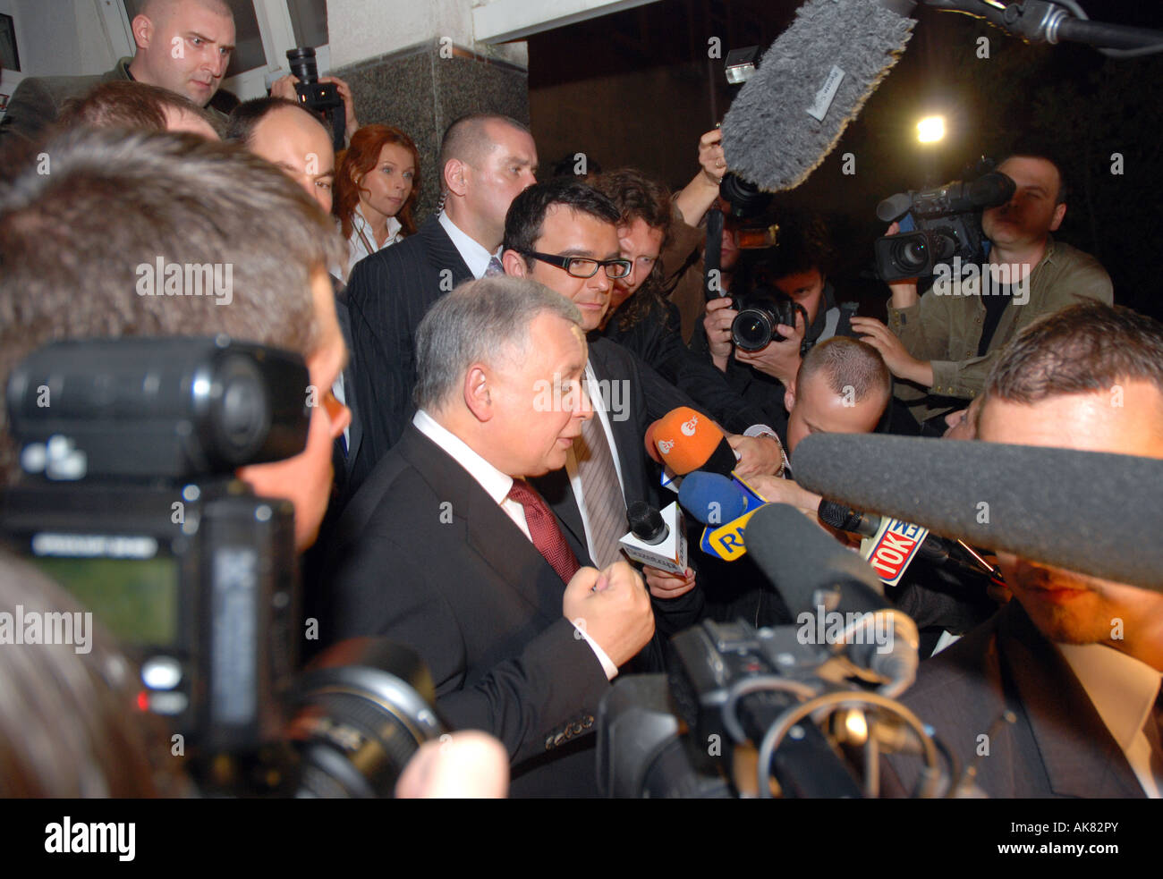 Ex primo ministro polacco Jaroslaw Kaczynski Foto Stock