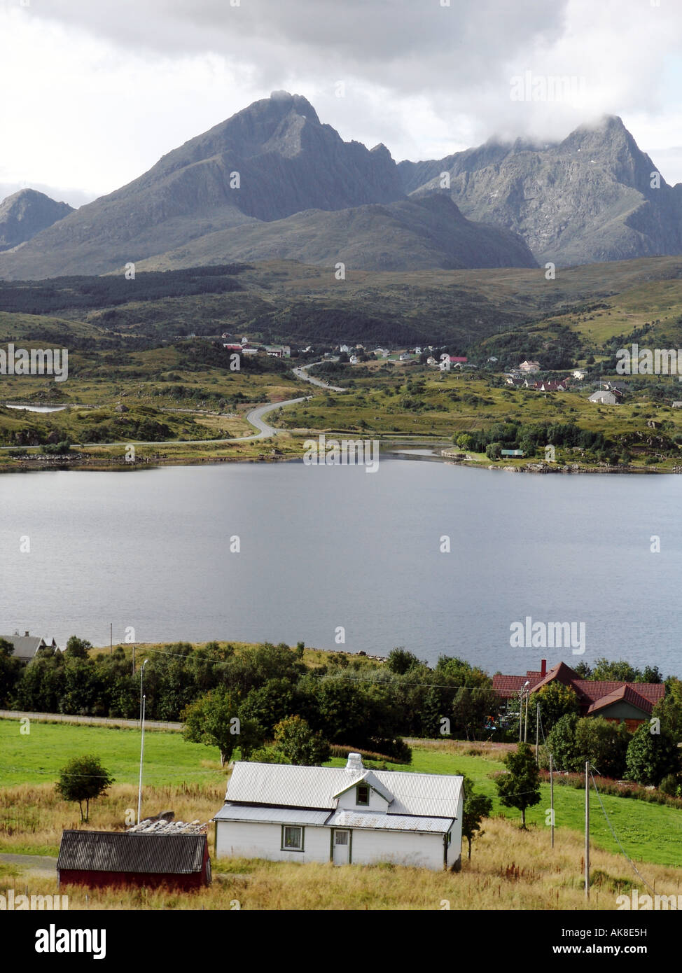 Borg; villaggio di pescatori sulle Isole Lofoten in Norvegia, Isole Lofoten Foto Stock