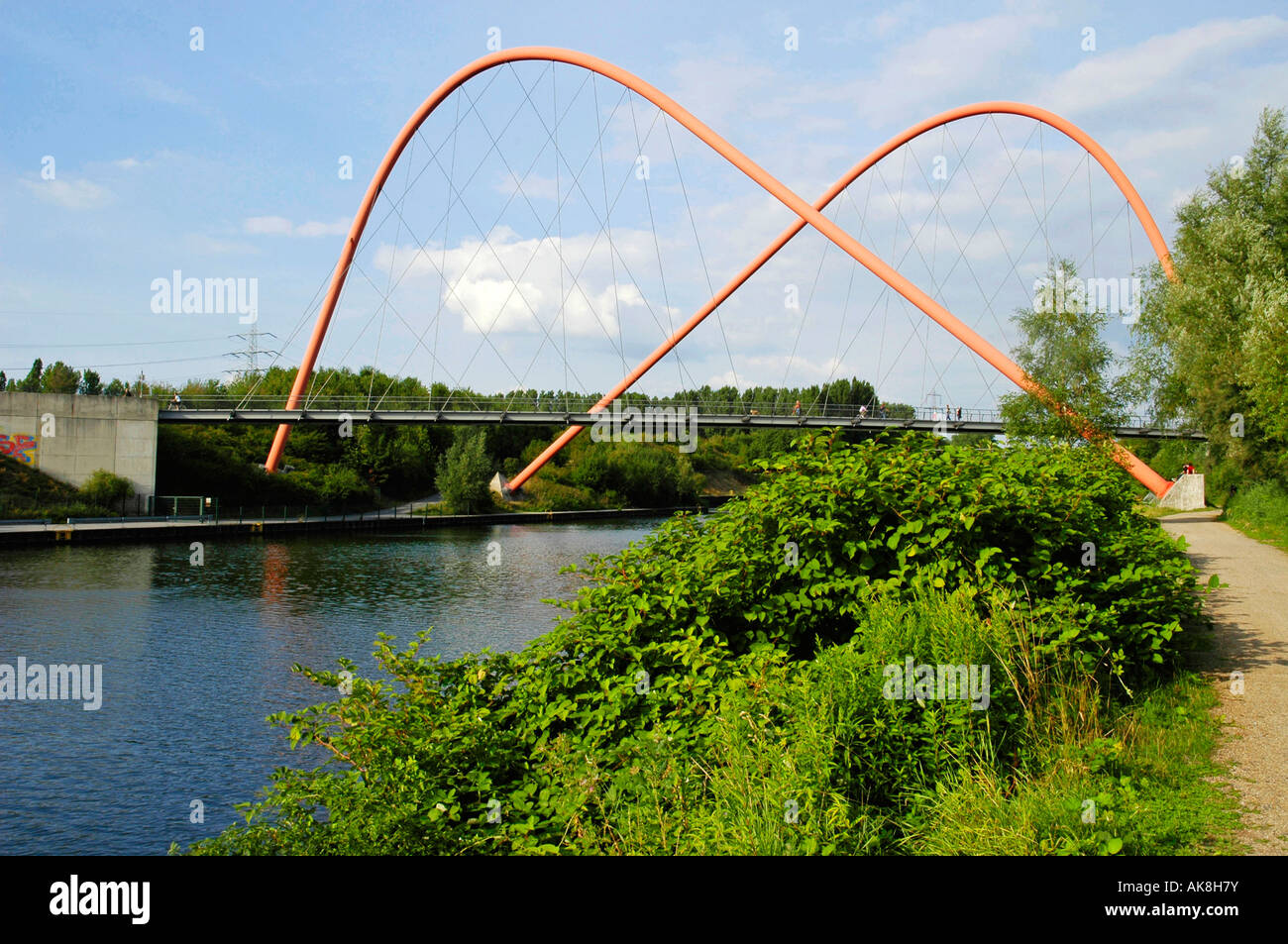Arco trasversale bridge / Gelsenkirchen Foto Stock
