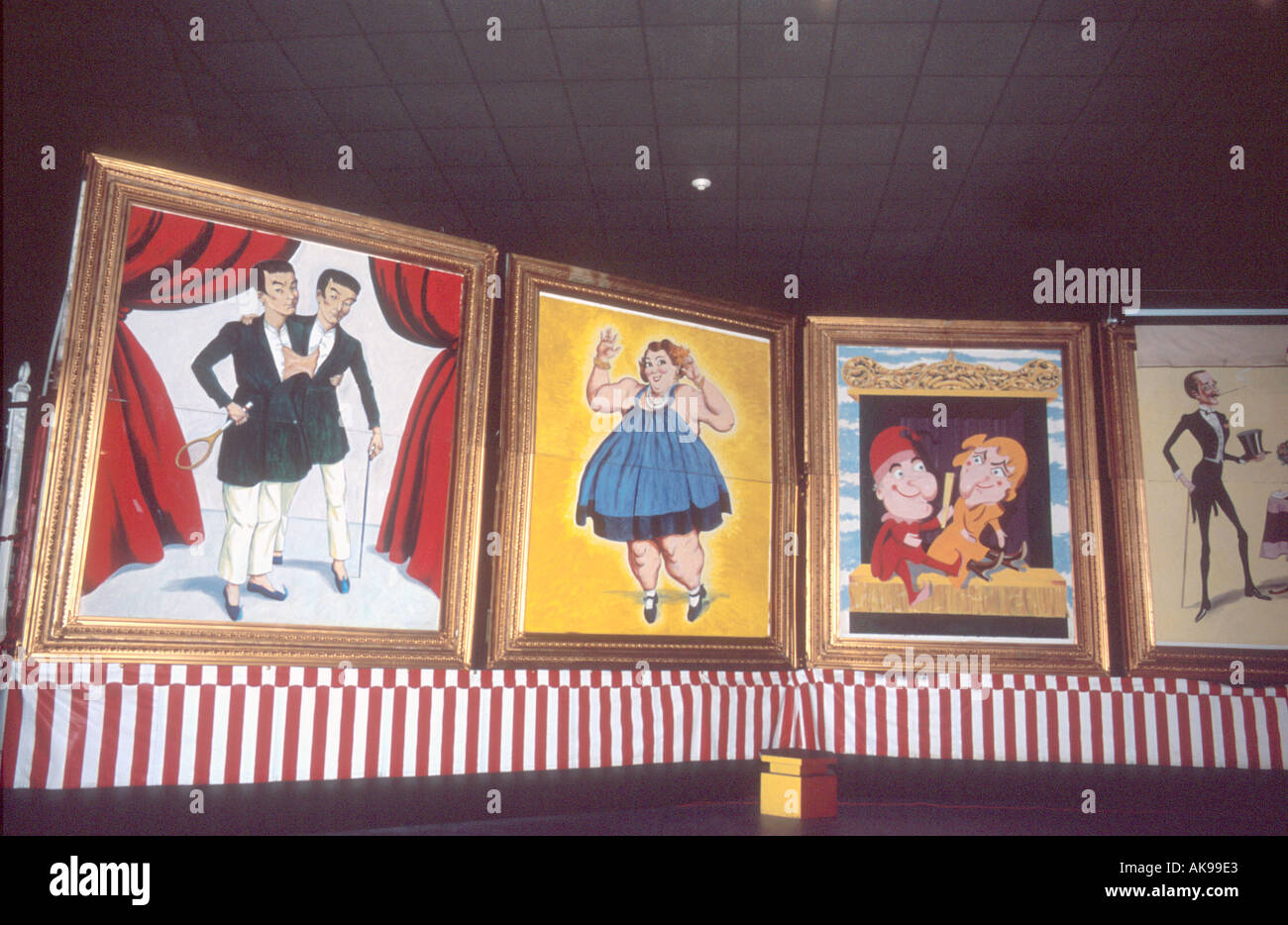 Dipinti incorniciati di circo posters presentati presso la suoneria Circus Museum in Sarasota Florida Foto Stock