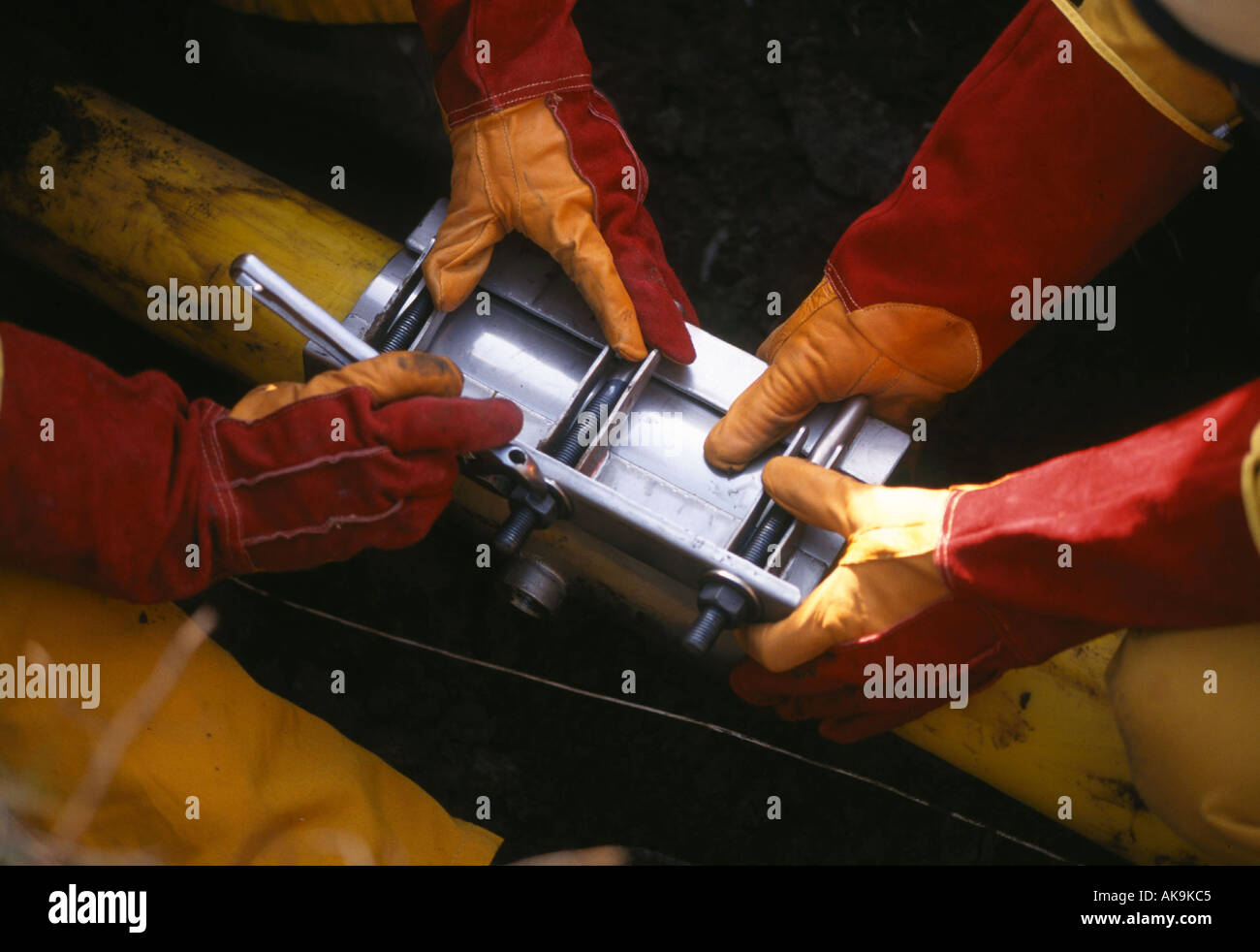 Riparazione di emergenza a gas pipeline Foto Stock