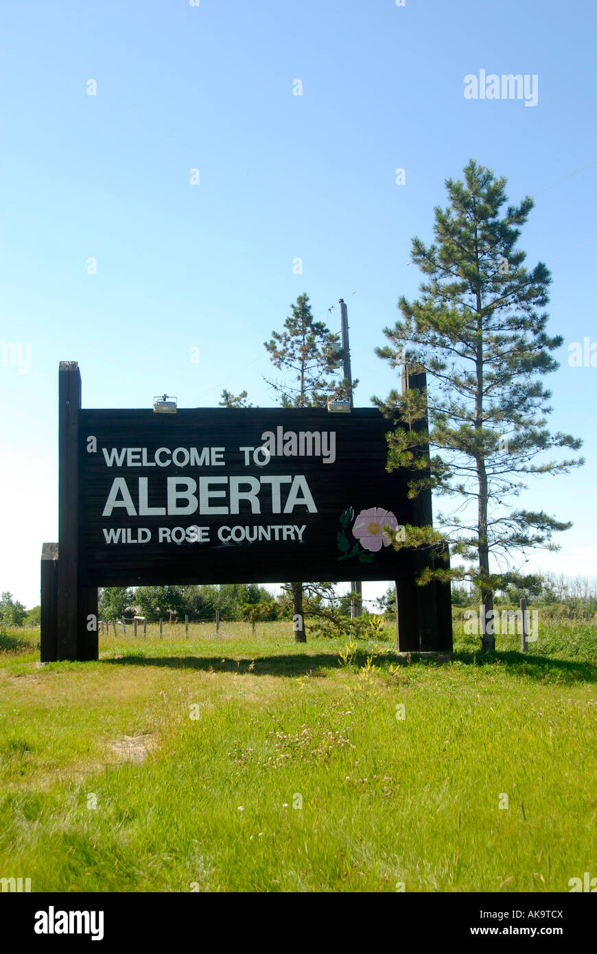 Benvenuti in Alberta Canada segno Foto Stock