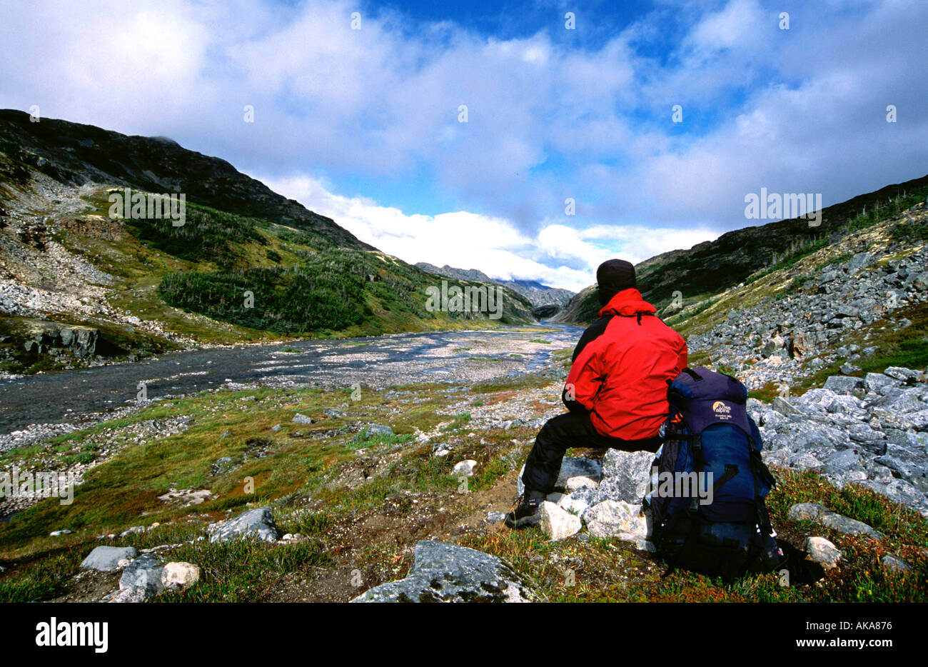 In appoggio al Chilkoot Trail. British Columbia. Canada Foto Stock