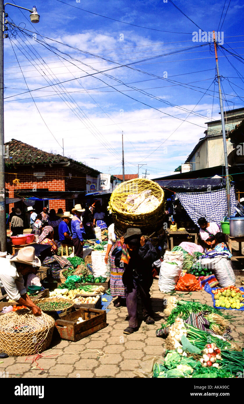 Mercato di frutta e verdura. Quiche. Guatemala Foto Stock