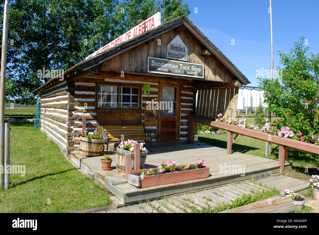 Centro storico centro nella città di Hythe Alberta Canada capitale di volontariato di Alberta Foto Stock