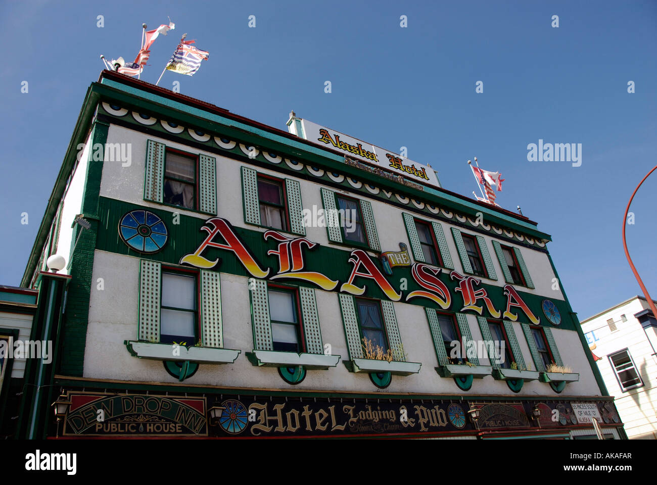 Alaska Hotel Dawson Creek British Columbia B C Canada miglio Zero City Alaska Autostrada Al può ALCAN Foto Stock