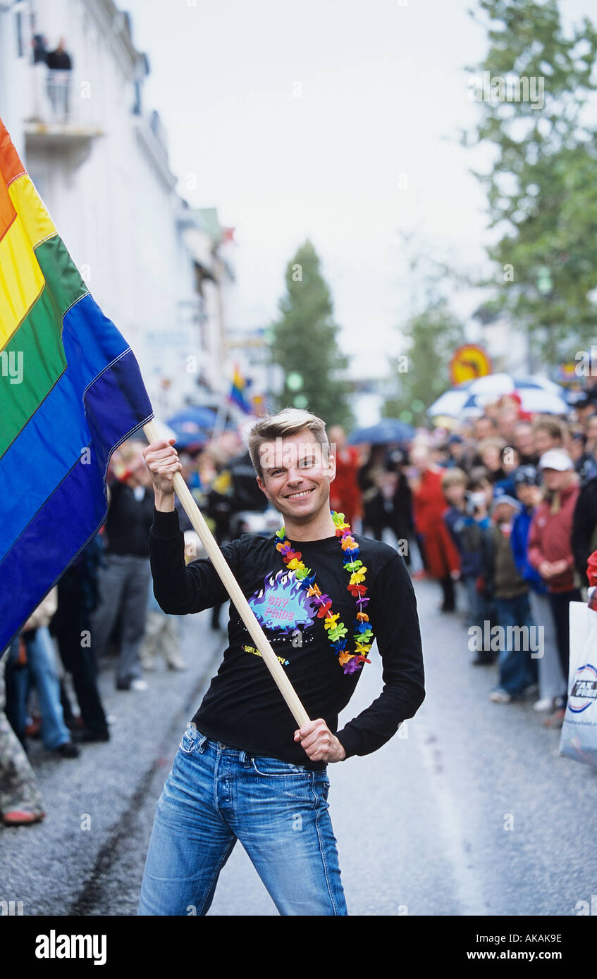 Gay Pride festival di Reykjavik Foto Stock