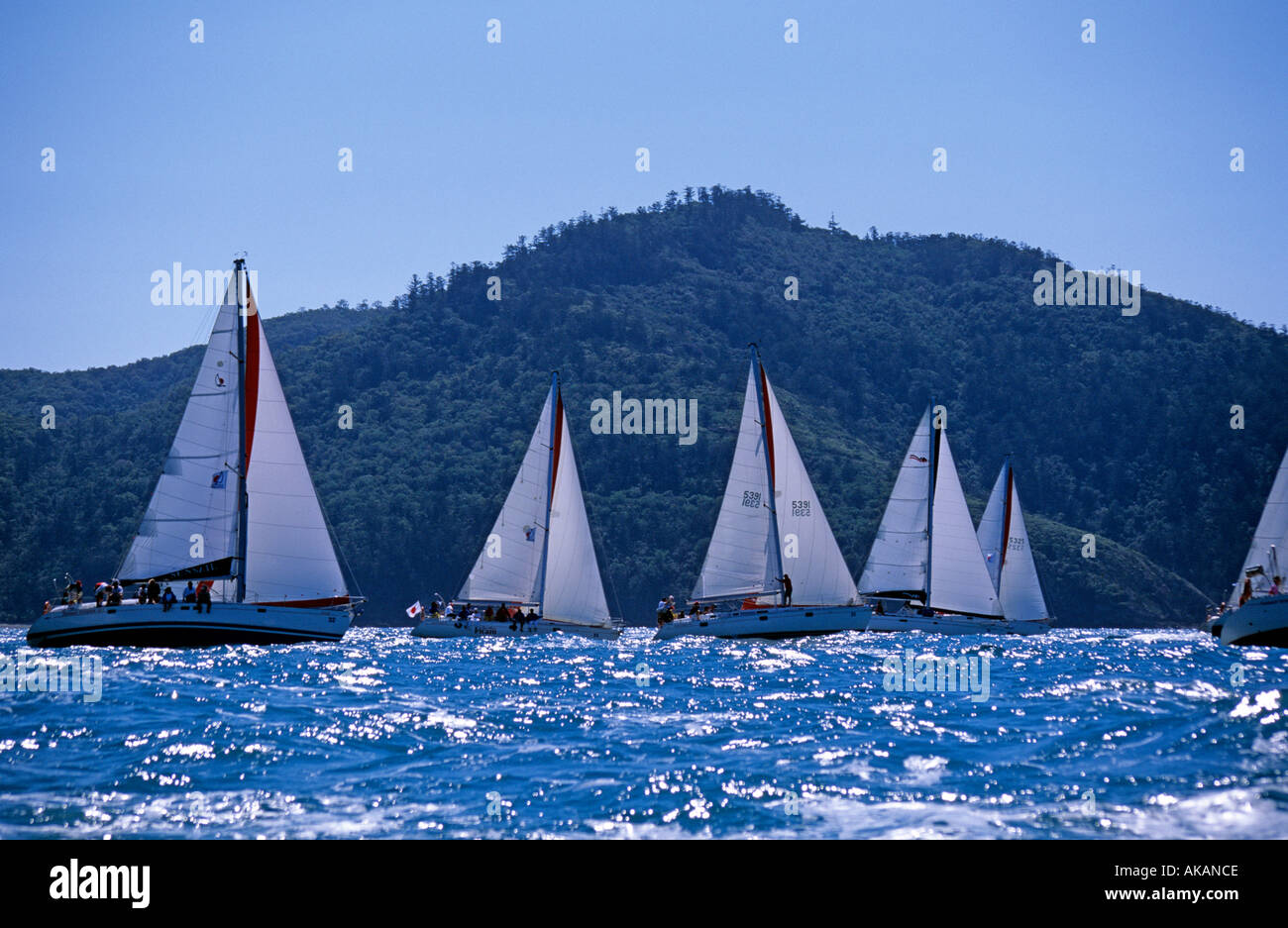 Yachts racing durante Whitsunday Hamilton Island Race Week Australia Foto Stock