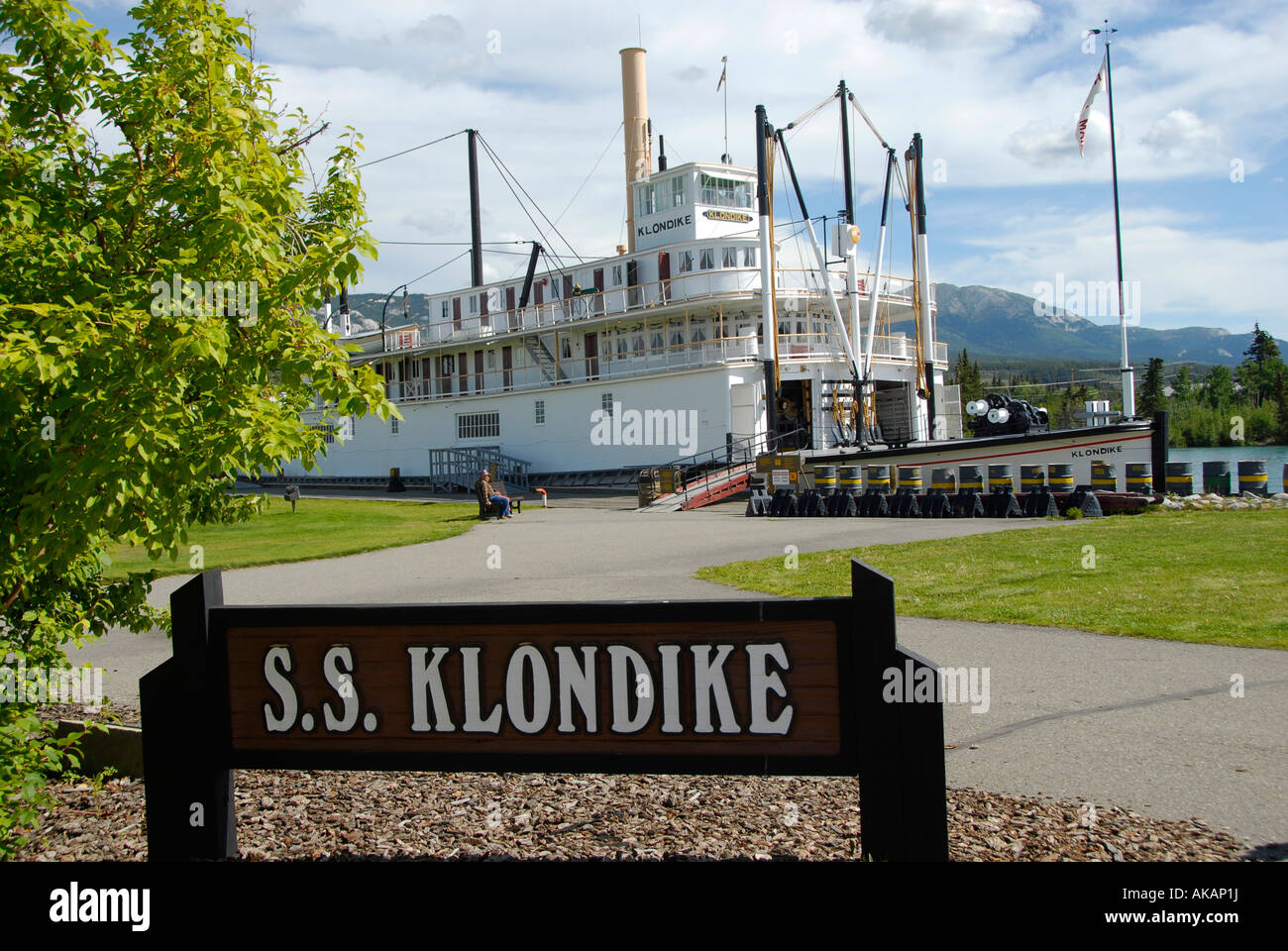 S S Klondike Sito storico nazionale di fiume Yukon Sternwheeler nave nave barca pedalo' Territorio Whitehorse Alaska Autostrada A1 Foto Stock