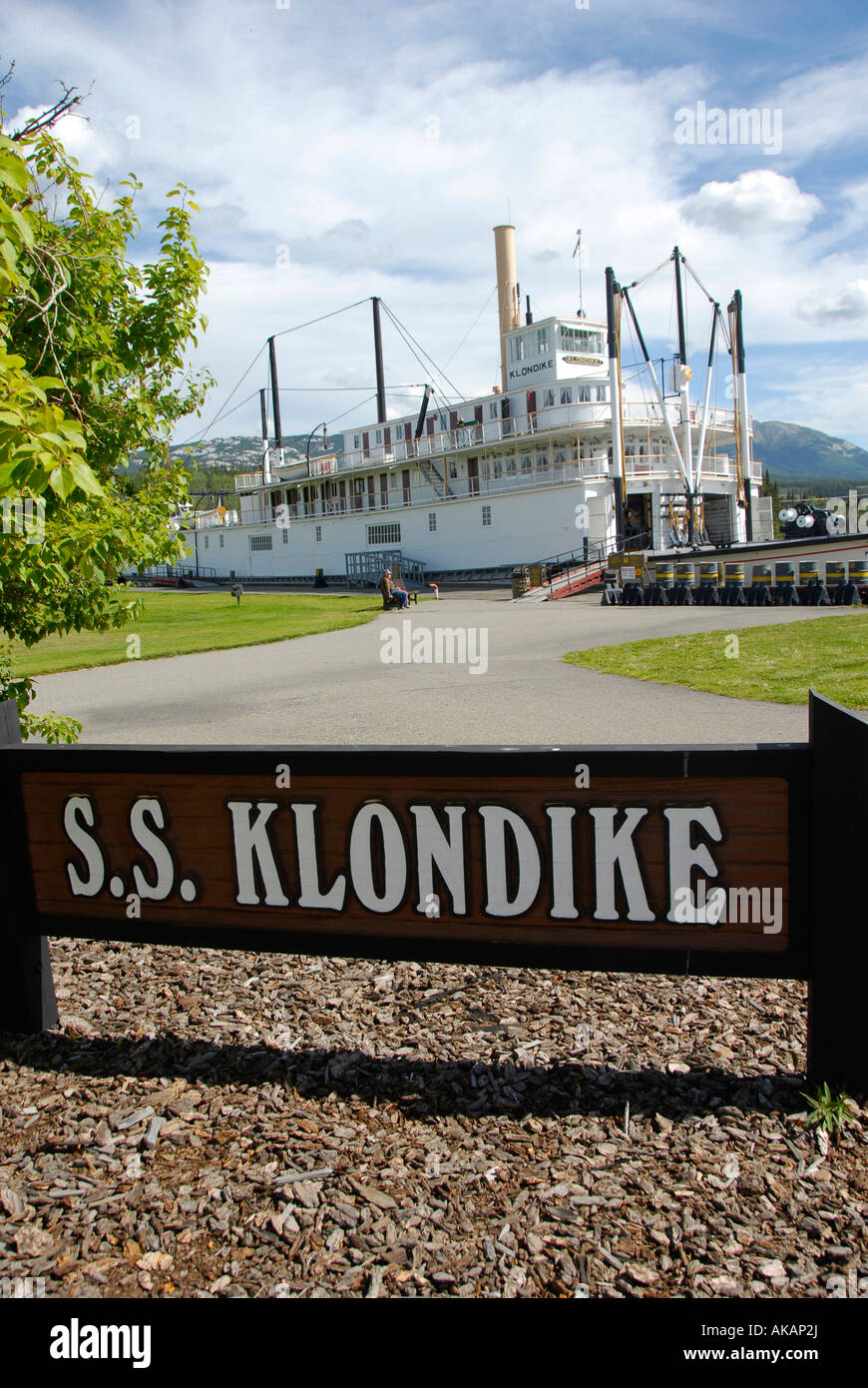 S S Klondike Sito storico nazionale di fiume Yukon Sternwheeler nave nave barca pedalo' Territorio Whitehorse Alaska Autostrada A1 Foto Stock
