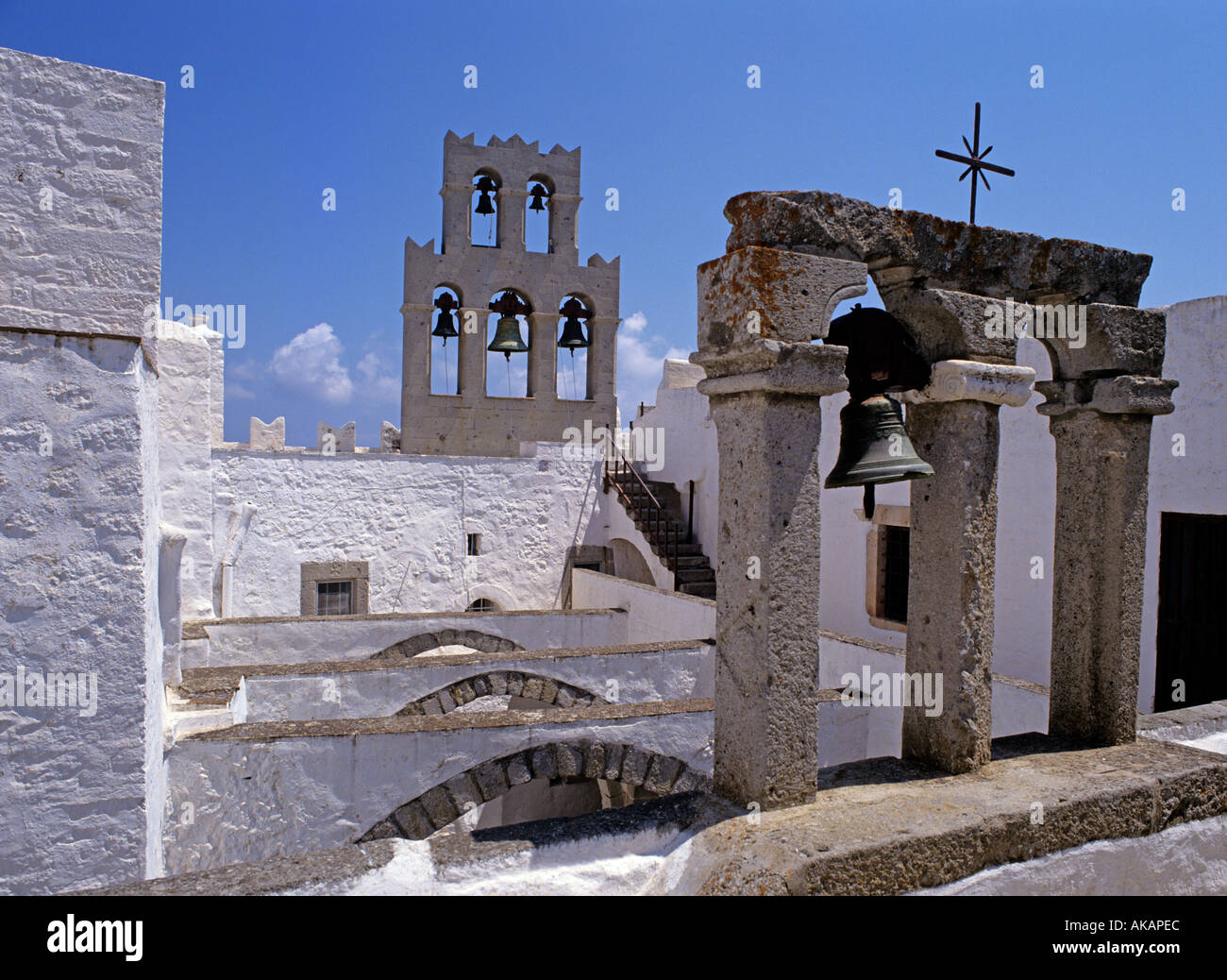 Monastero di San Giovanni Teologo Patmos Grecia Foto Stock