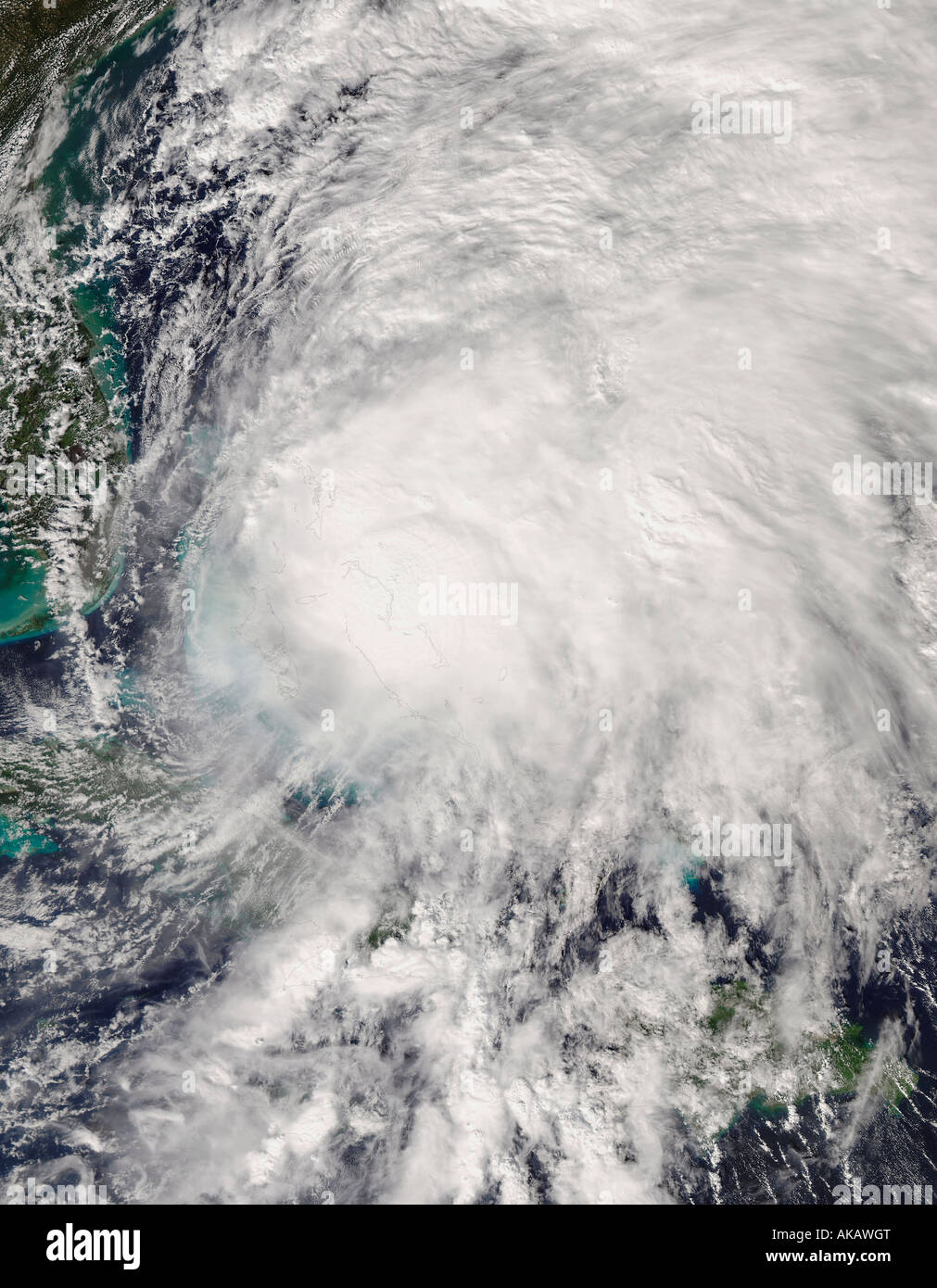 Tempesta tropicale Noel oltre alle Bahamas. Novembre 1, 2007 a 18:15 UTC. Foto Stock
