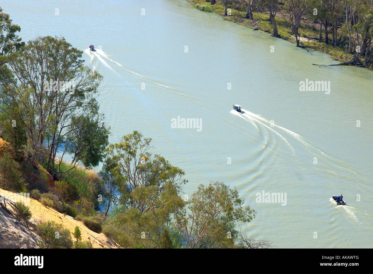 Guardando verso il basso sul fiume Murray a renmark Sud Australia Foto Stock