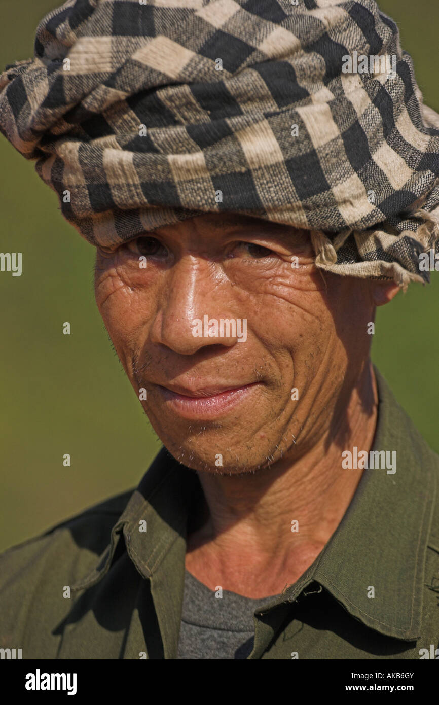 Myanmar, stato Shan, Kengtung (Kyaing Tong), Ann Village, Ann uomo Foto Stock