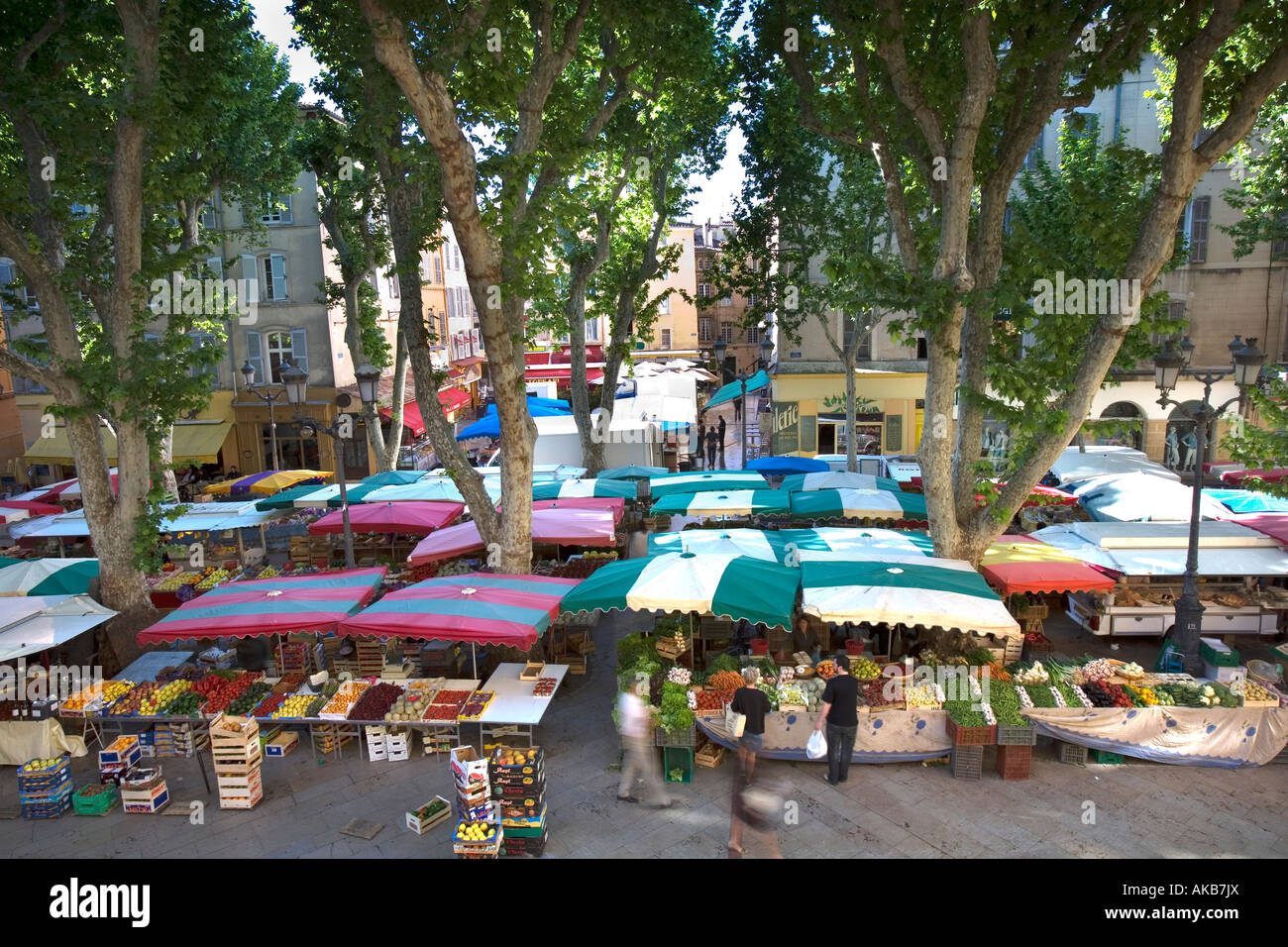 Mercato, luogo di Richelmi, Aix-En-Provence, Provenza, Francia Foto Stock