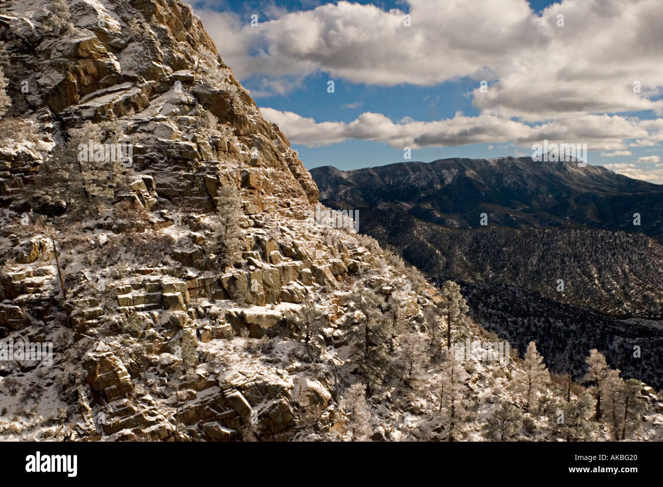 Il Sandia Mountain Range in Albuquerque NM Foto Stock