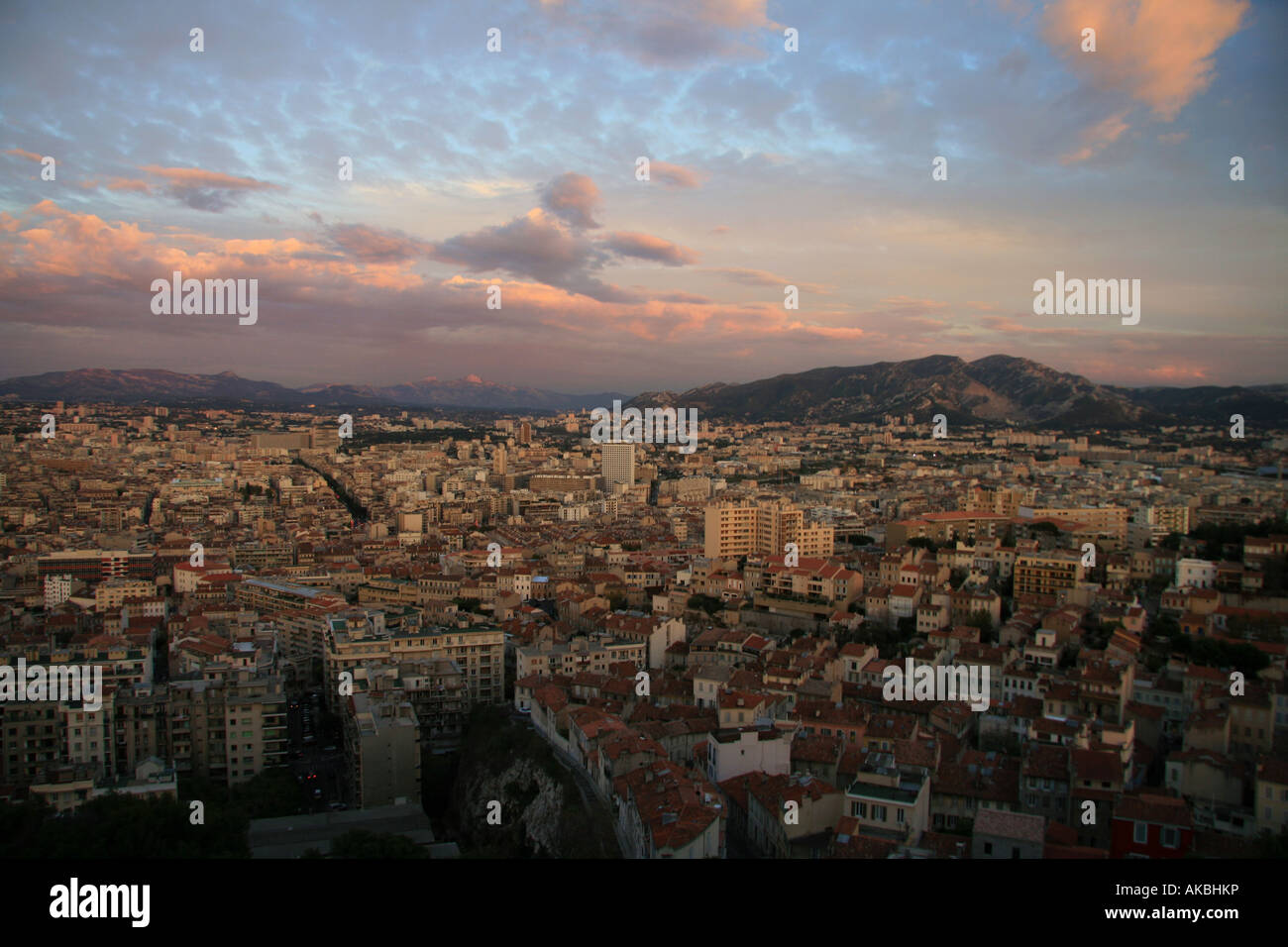 Tramonto a Marsiglia, Francia Foto Stock