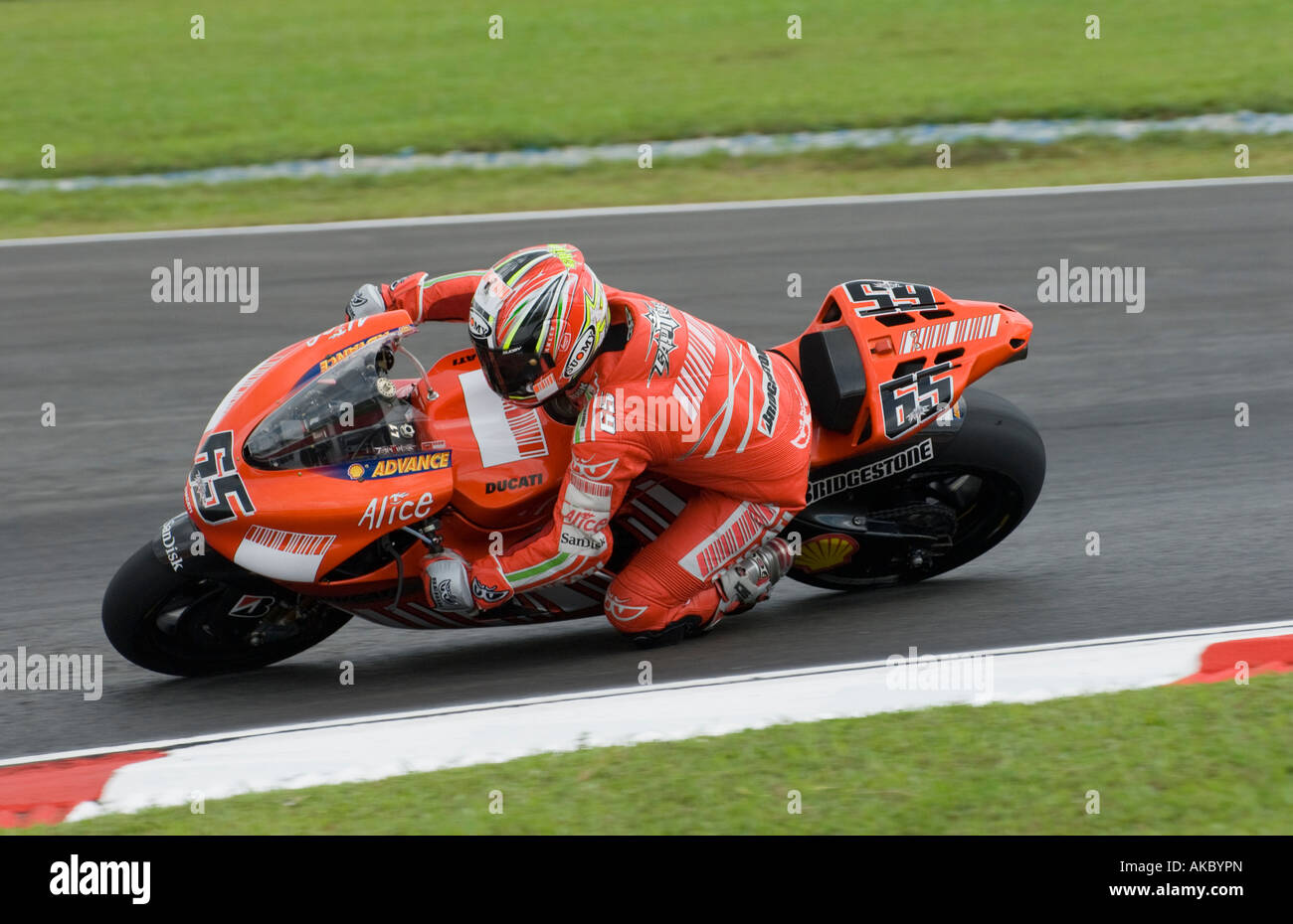 L'italiano Loris Capirossi Ducati Marlboro in 2007 Gran Premio Polini della Malesia Circuito di Sepang in Malesia Foto Stock