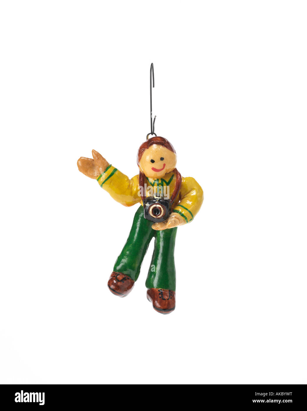 Cookie baubles ornamento di Natale fotografo ninnolo della fotocamera Foto Stock