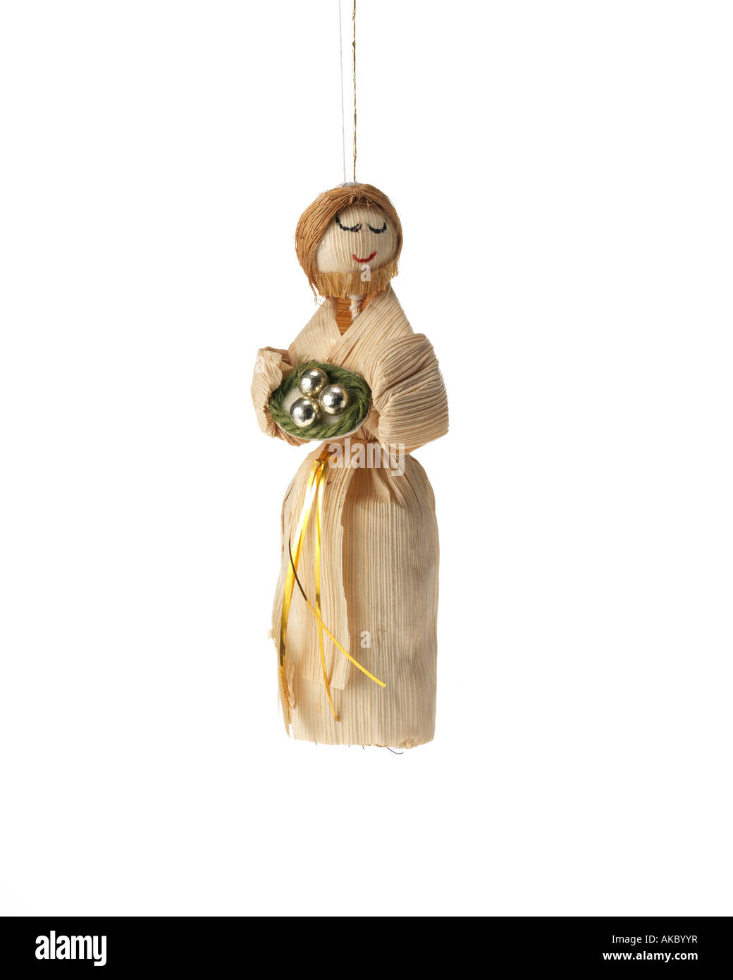Corn buccia doll ornamento di Natale Foto Stock