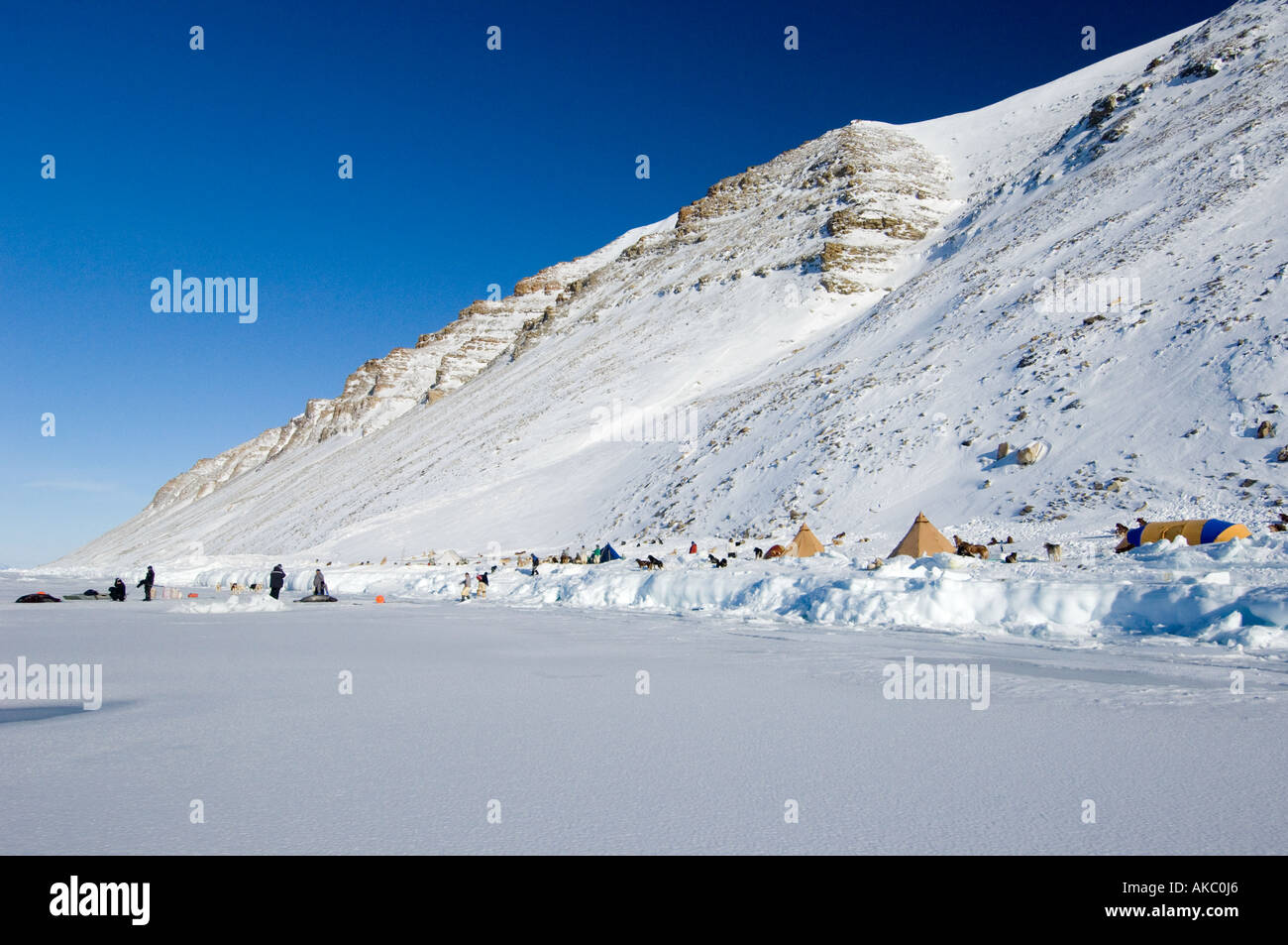 Qaanaaq Groenlandia Remote campo artico al fine dell'isola Herbert Foto Stock