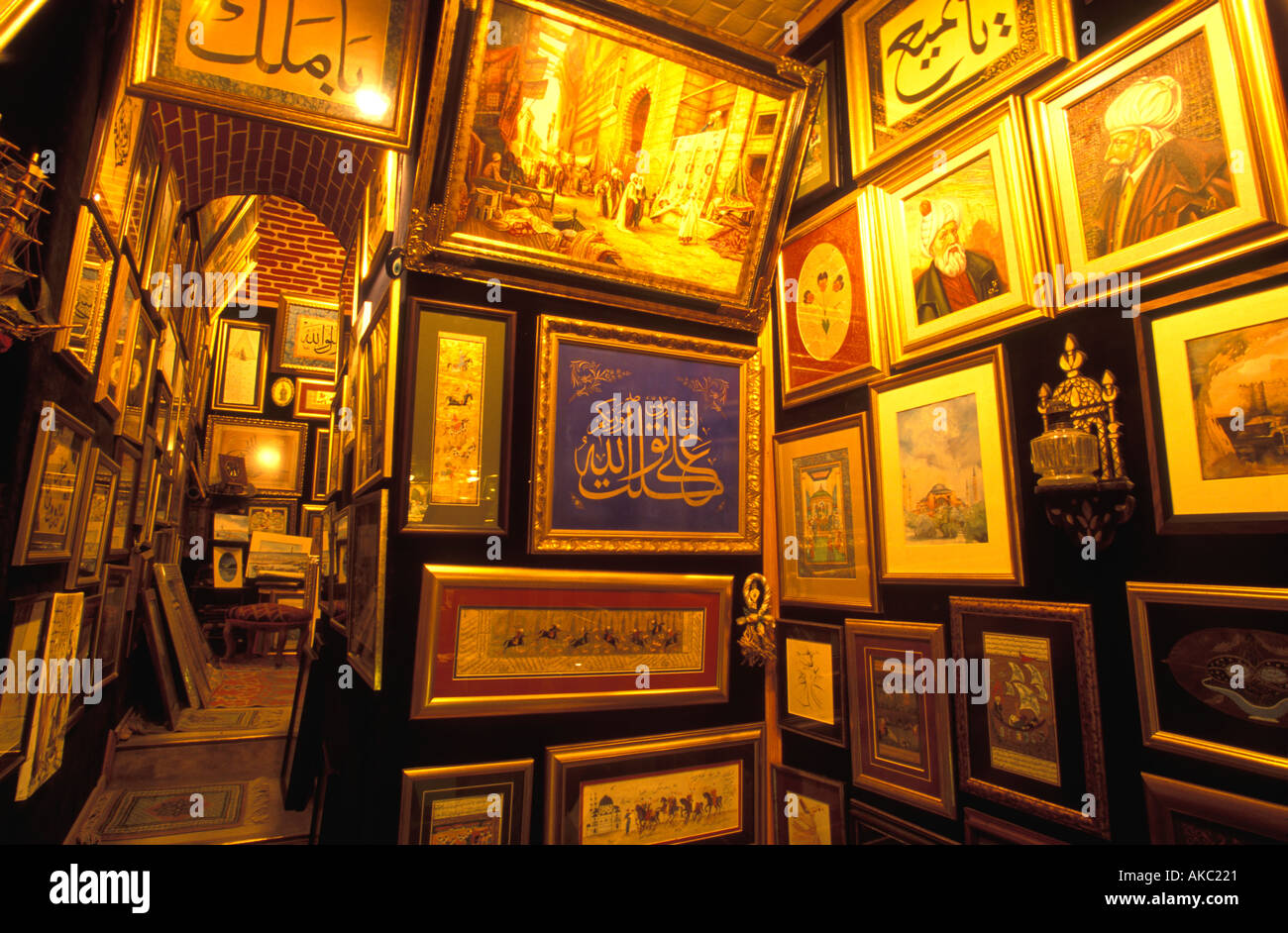 Calligraphy shop in Grand Bazaar Istanbul Foto Stock