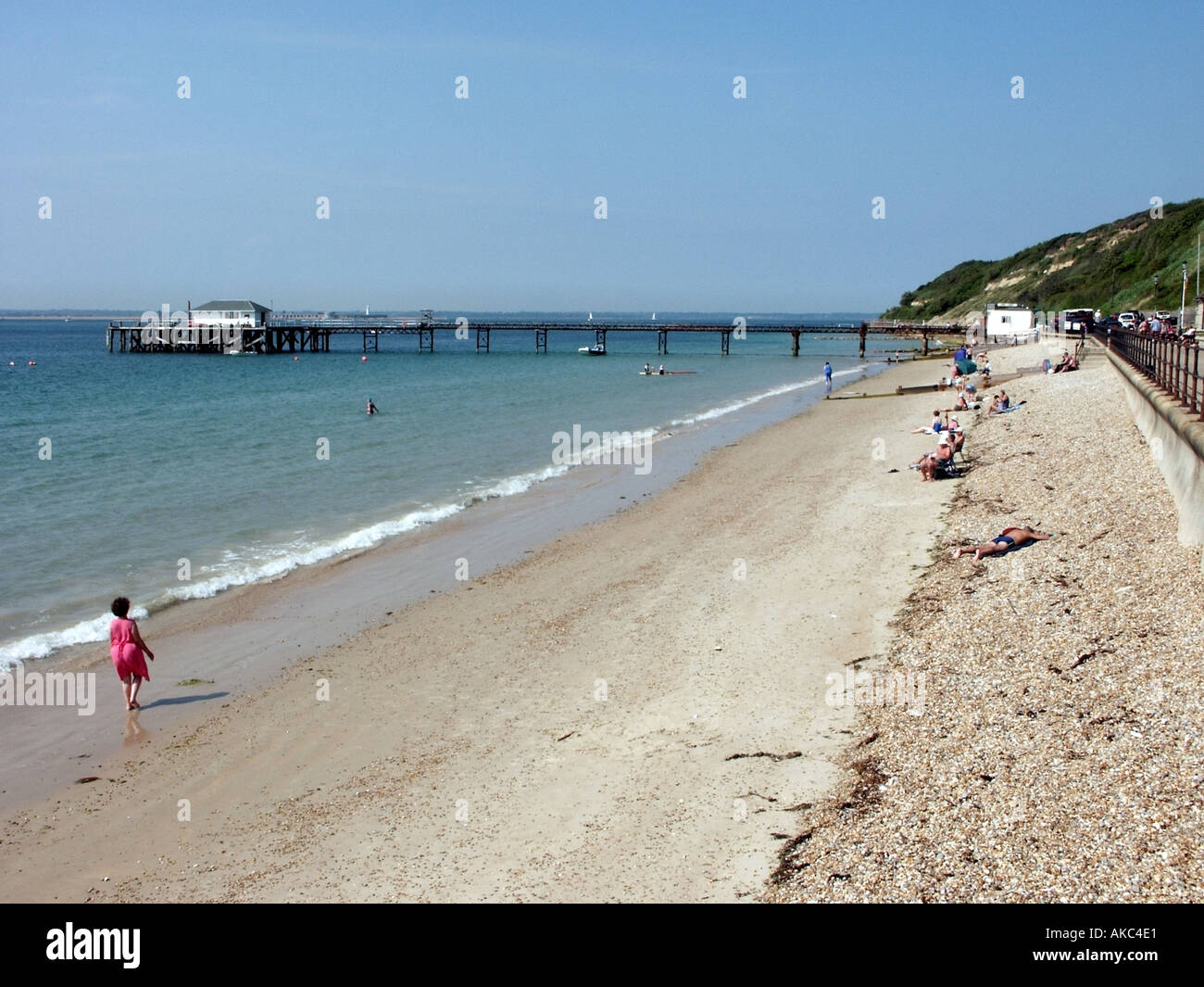 Totland Bay beach l'Isola di Wight Foto Stock