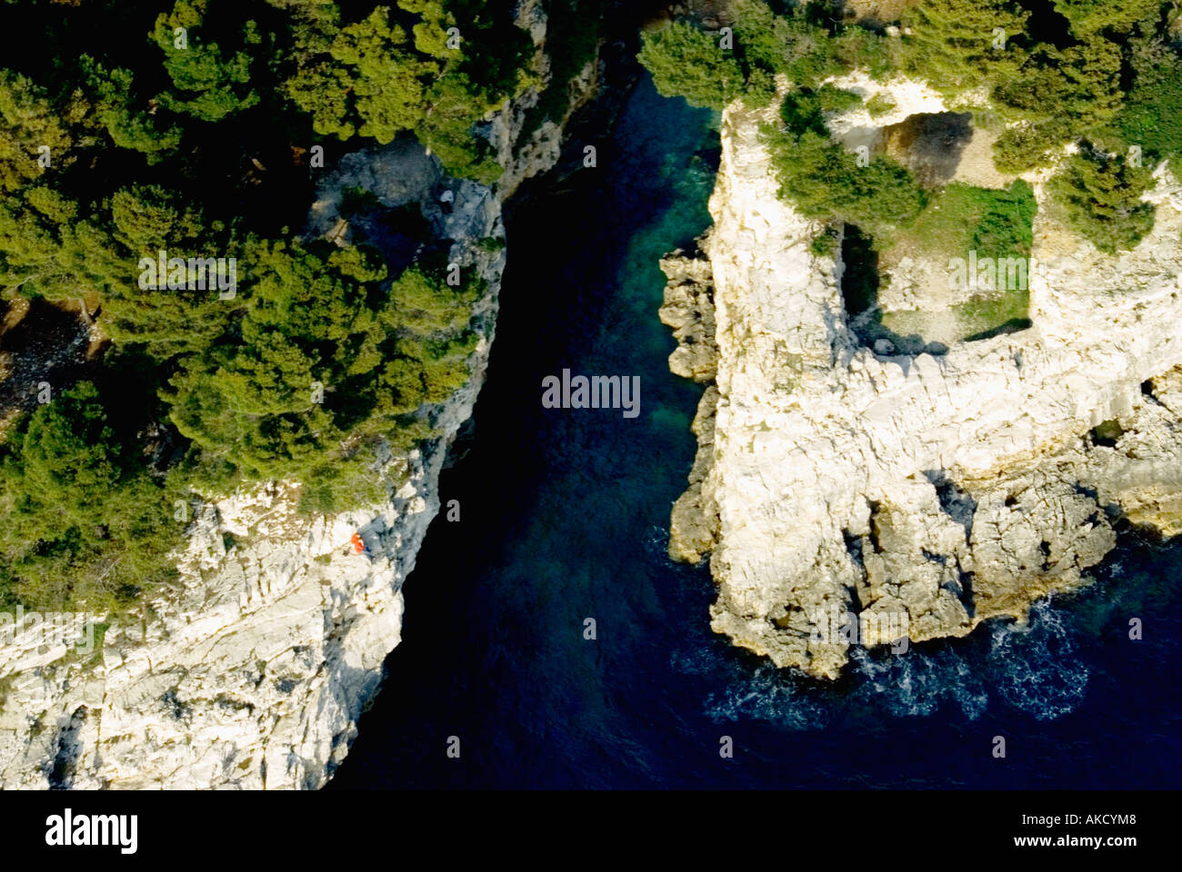 Croazia, lstra penisola, Cliff, vista aerea Foto Stock