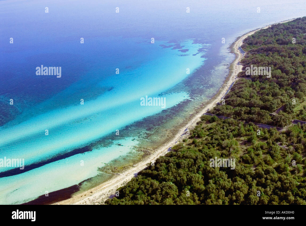 Croazia, regione di Zara, riva del mare, vista aerea Foto stock - Alamy