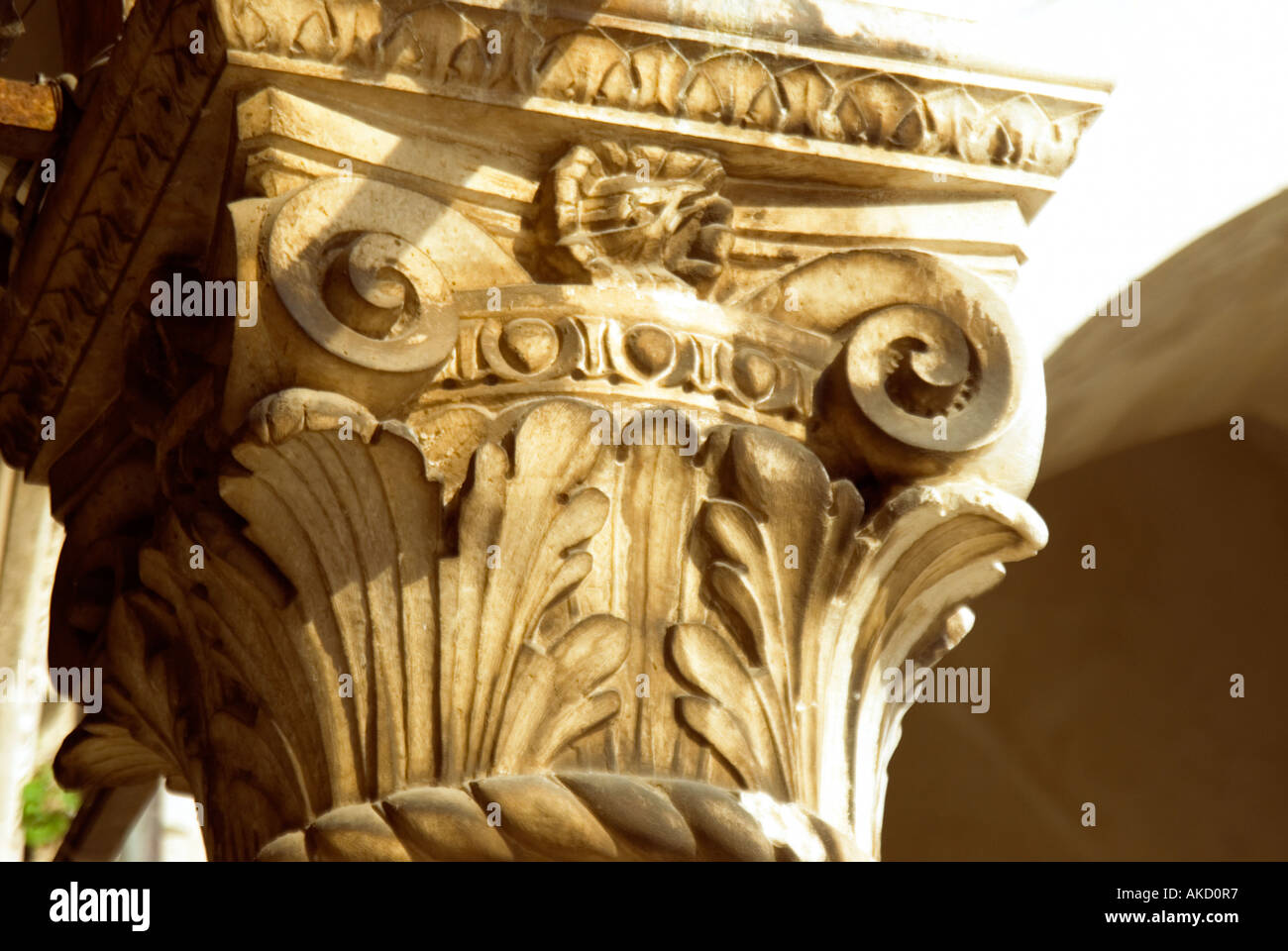 L' Europa sudorientale, Croazia, Dubrovnik, capitale di ordine composito colonna, close-up Foto Stock