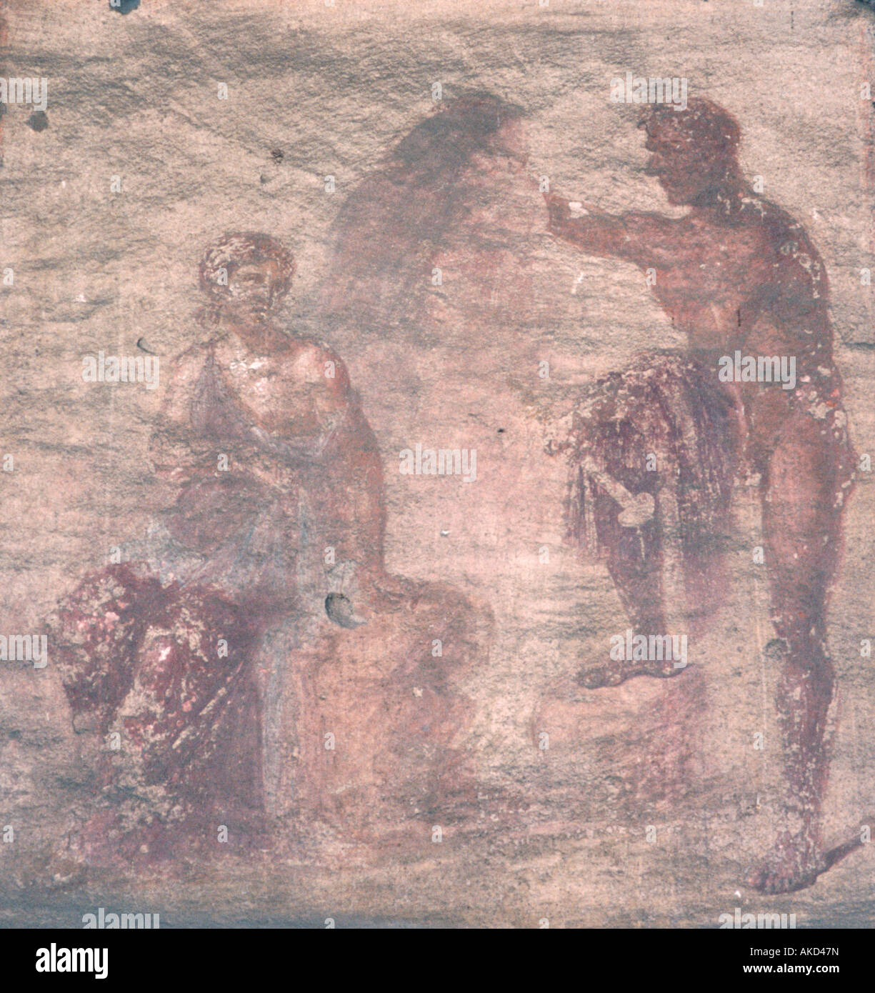 Pittura murale a Pompei Foto Stock