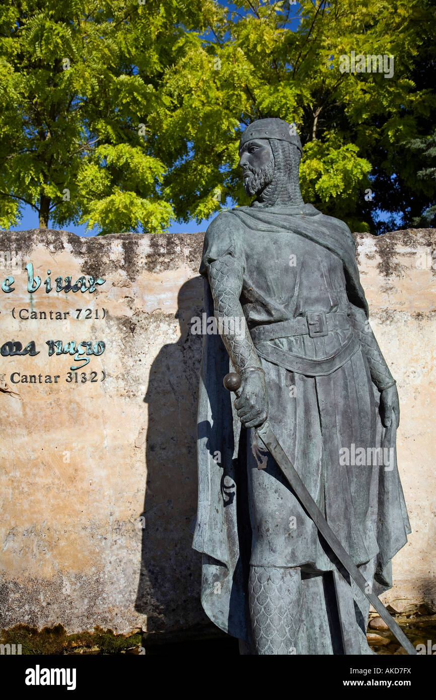 Monumento a rodrigo diaz di vivar il Cid Campeador in vivar del cid burgos Castilla Leon Spagna Foto Stock