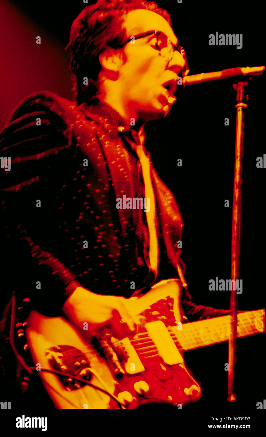 Elvis Costello in concerto 1979 Foto Stock