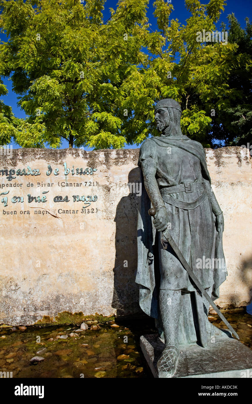 Monumento a rodrigo diaz di vivar il Cid Campeador in vivar del cid burgos Castilla Leon Spagna Foto Stock