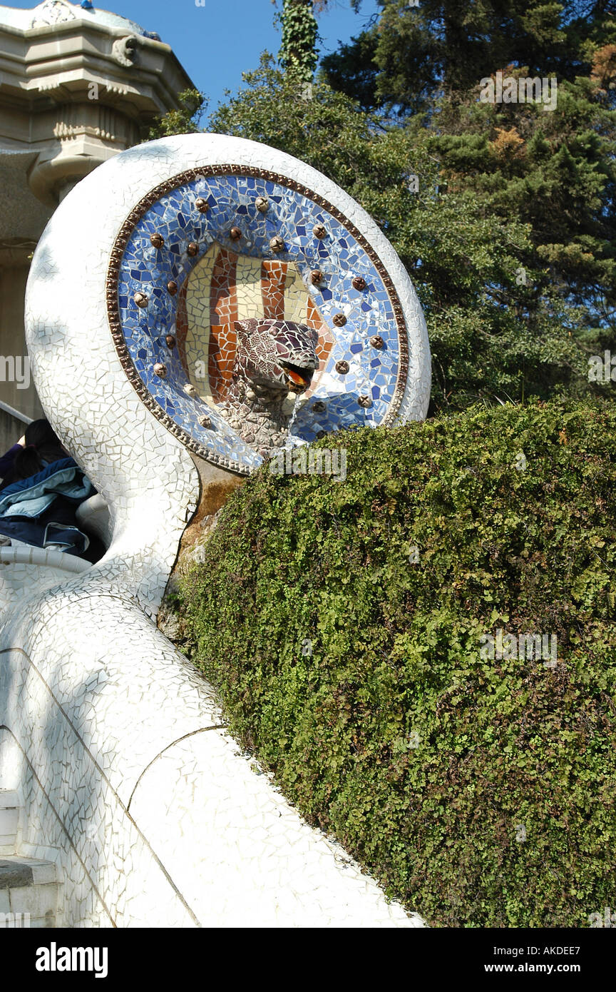 Parc Guell a Barcellona, Spagna. Foto Stock