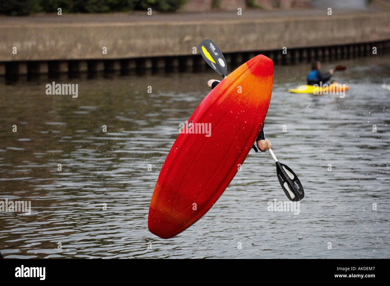 Kayak aviotrasportato con lo scafo rivolto verso la fotocamera. Foto Stock