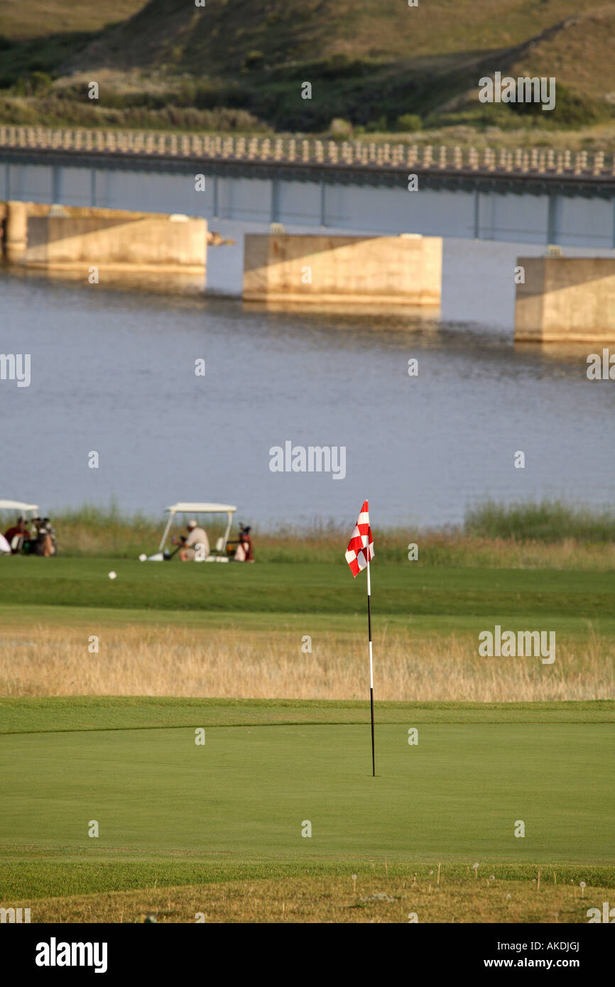 Campo da golf in Saskatchewan Landing Foto Stock